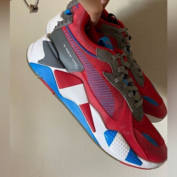 Puma Rs x Retro Red Steel Gray Indigo Sneakers Size 10.5 - Picture 4 of 11